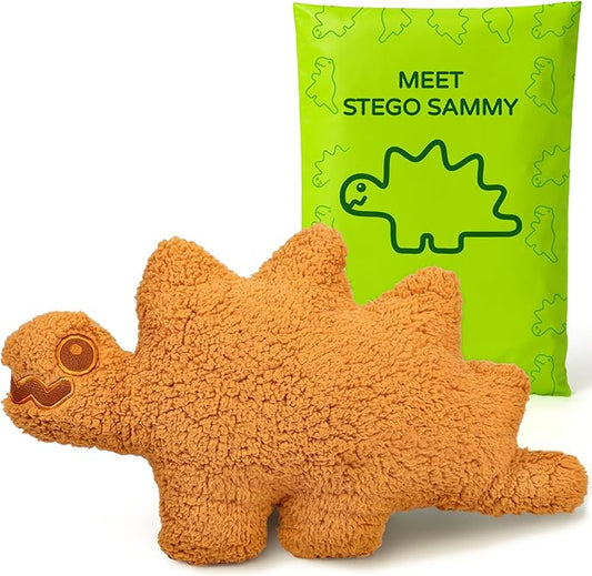 Large Dino Nugget Pillow, Premium Chicken Nugget Dinosaur Stuffed Animal Plush – Ultra Soft 18 inch Fun Dinosaur Toys Throw Pillows for Kids, Boys & Girls (Stego Sammy)