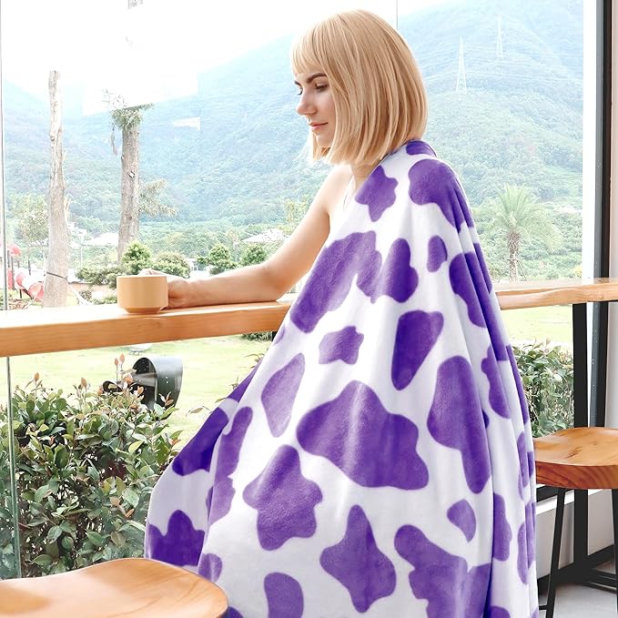 Purple Blanket Lightweight Soft Cozy Lavender Throw Blanket Cute Warm Fuzzy Fleece Blanket Purple Gifts for Teens Girls Women Birthday