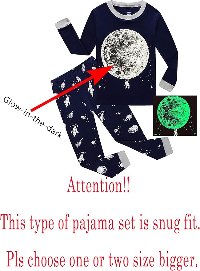 KikizYe Little Big Boys Girls Pajamas Set Kids PJs 100% Cotton Sleepwear