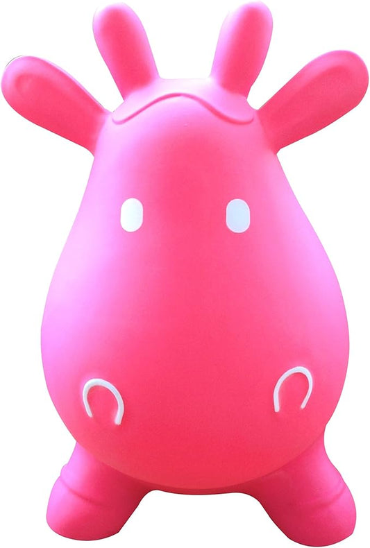 AppleRound Inflatable Ride-on Bouncy Animal Hopper – Horse, Cow or Unicorn – Kids Space Hopper Bouncer with Hand Pump – Jumping Toy for Indoor/Outdoor Play