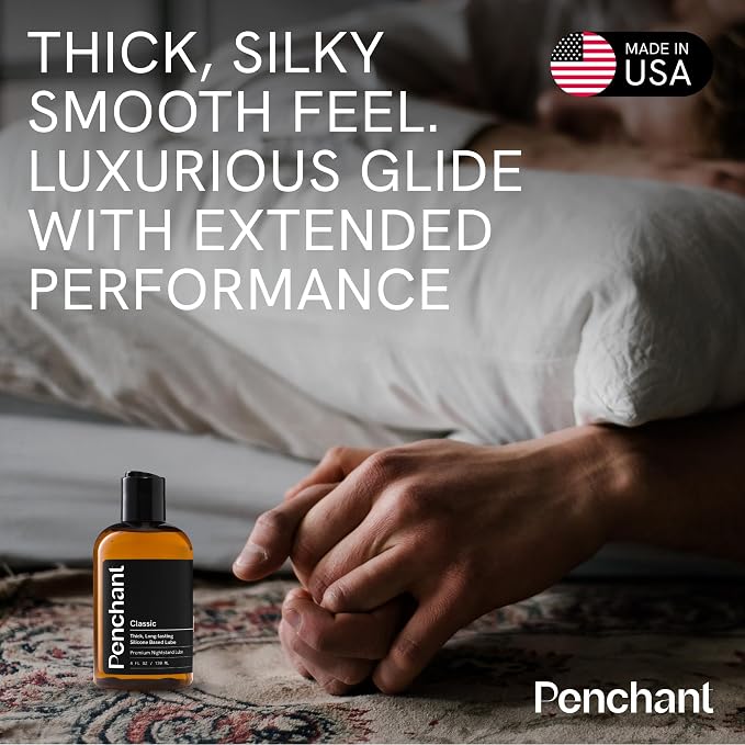 Penchant Thick Silicone Lube for Men, Women & Couples – Long Lasting Waterproof Personal Lubricant for Shower & Intimate Use – Premium Silicone Lubricant, 4 Fl Oz