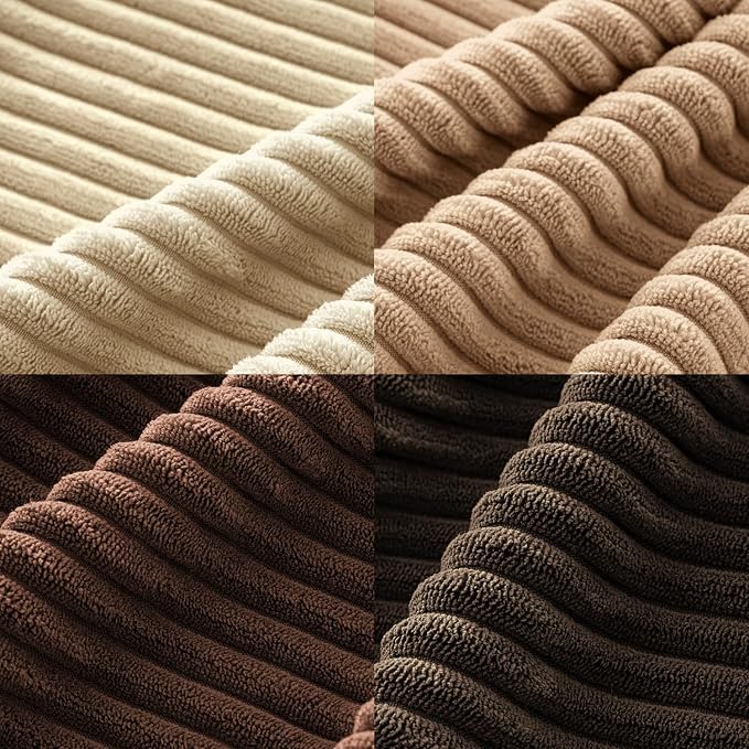 MIULEE Fall Corduroy Decorative Throw Pillow Covers Dark Brown 18x18 | Set of 4, Mordern Rustic Fall Decor, Rich Deep Brown Palette, Boho Farmhouse Cushion Covers for Couch Bed Sofa Living Room