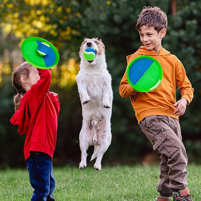 EVERICH Toss and Catch Ball Game & Paddle Ball Set, Outdoor Games for Kids Outdoor Toys Yard Games, Beach Pool Lawn Camping Outside Toys for Adults and Family Fun, Great for Boys Girls