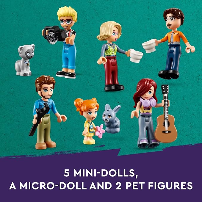 LEGO Friends Olly and Paisley's Family Houses Toy for Kids with 5 Mini-Doll Figures for Creative Play, Two-Story Home with Treehouse Toy, Dollhouse Toy Gift Idea for Girls and Boys Ages 7+, 42620