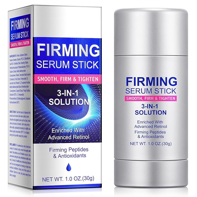 Advanced-Retinol Firming Serum Stick, 3-in-1 Face Firming Stick for Women, Smooth,Tighten and Firm Face,Neck & Jawline, Reduces Wrinkles, Hydrates & Nourishes Skin (1.0 OZ)