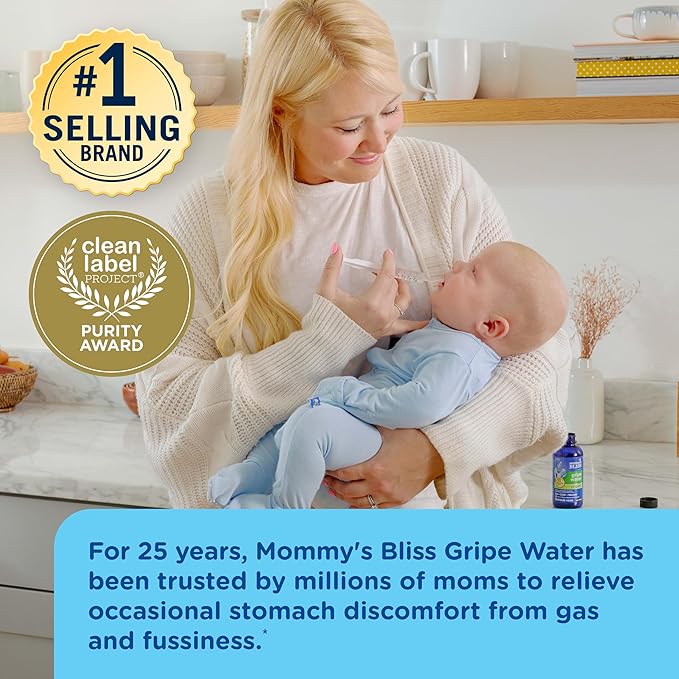 Mommy's Bliss Gripe Water Original, Infant Gas & Colic Relief, Gripe Water for Babies, Gentle & Safe, 2 Weeks+, 4 Fl Oz (Pack of 1)