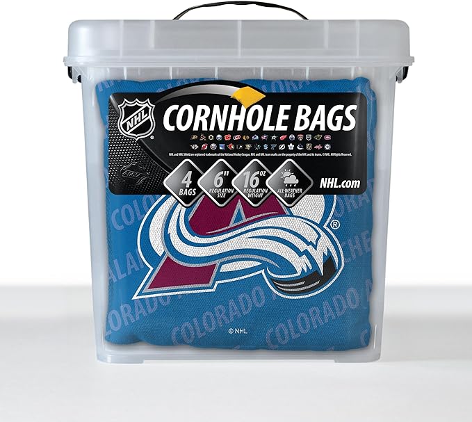YouTheFan Officially-Licensed NHL Set of 4 Cornhole Bags - All Weather Regulation 6” x 6” Size - 16oz Weight - Designed in USA