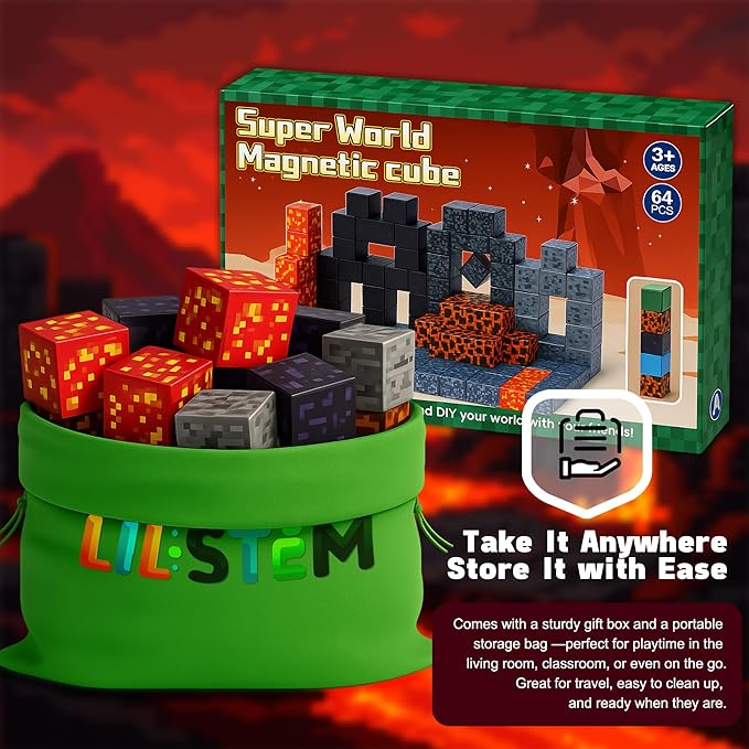 Magnetic Blocks Building Toys - Build Set, Magnet for Boys & Girls Ages 5-7, Buildable Game Elements Gifts Toys for 3+ Year Old Boys & Girls