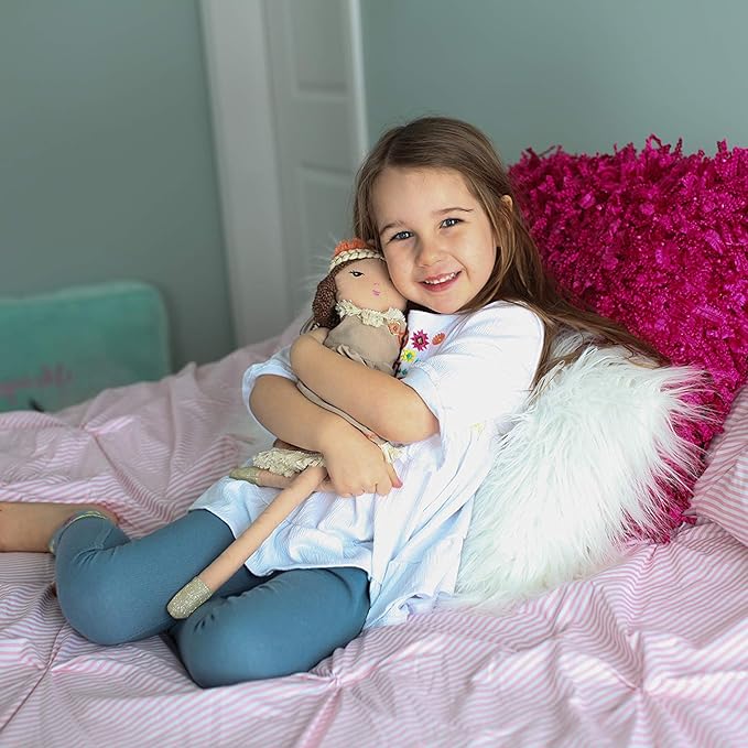 MON AMI Ruthie The Bohemian Princess Doll 18 “, Plush Tribal Doll for Kids of All Ages, Latte Color, Use as Toy or Room Decor, Great Gift for Christmas