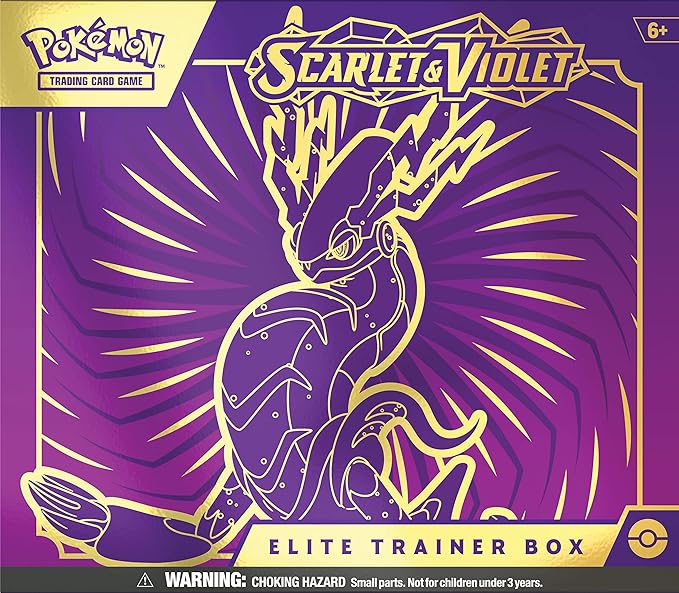 Pokémon TCG: Scarlet and Violet Elite Trainer Box - Miraidon Purple (1 Full Art Promo Card, 9 Boosters and Premium Accessories)
