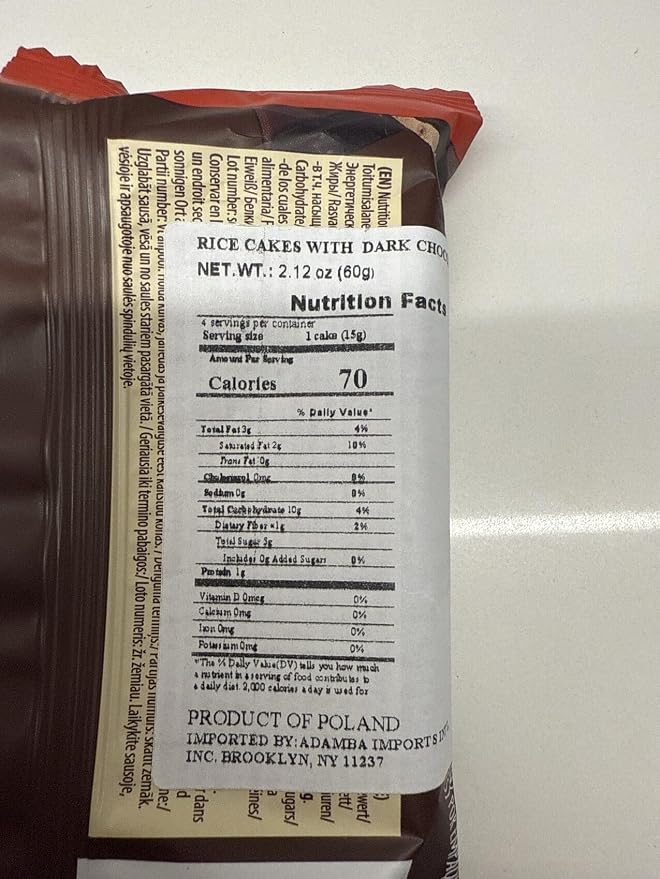 Kupiec Rice Cakes with Dark Chocolate 60g/2.12oz