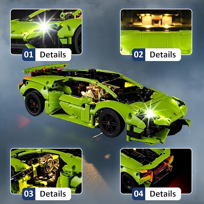 LED Light Kit for Lego Huracán Tecnica 42161 Building Set, Compatible with Lego 42161 Building Blocks Model(Not Include Blocks Set)