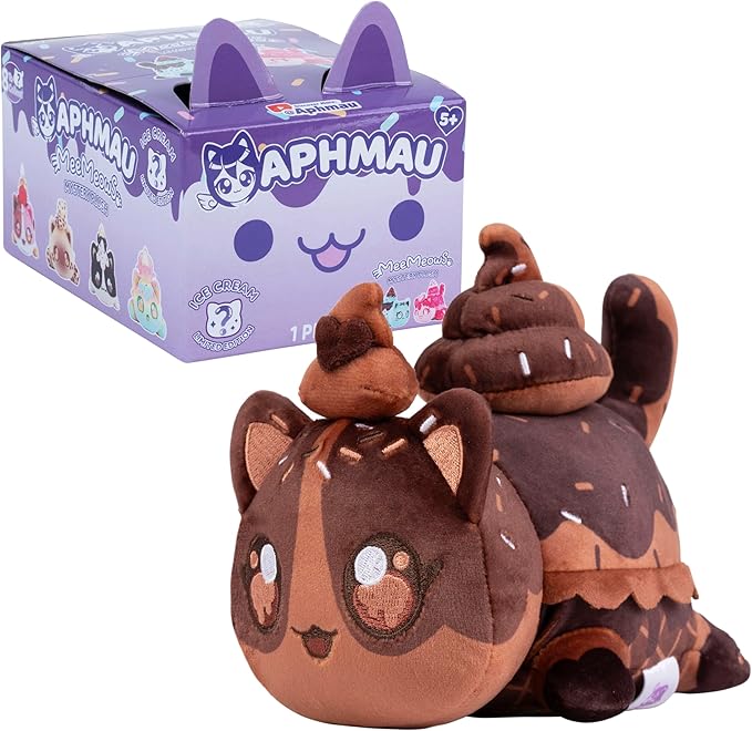 Aphmau 6” MeeMeow Mystery Plush – Ice Cream; YouTube Gaming Channel, Blind Box, 1 of 8 Possible Ice Cream MeeMeows, Official Merch