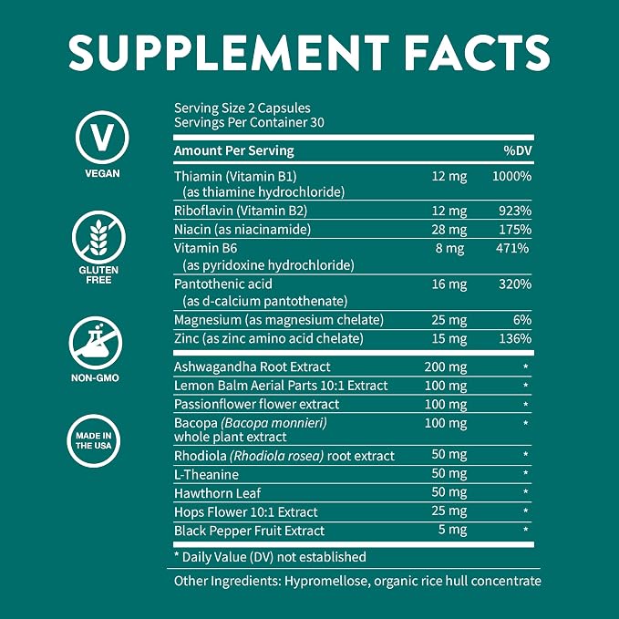 WellPath Zen Stress Relief Supplement + Mood Support (180 ct) | Calm, Stress & Energy Aid | Ashwagandha Root, Rhodiola Rosea, L-Theanine, Lemon Balm | Herbal Capsules