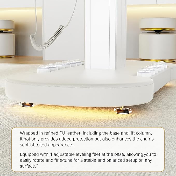 3 Motor Electric Massage Table - Heavy Duty Professional Massage Table with Electric Backrest, Foot Pedal & Height, Esthetician Tables with LED Light, Metal Pedestal and PU Leather for Spa, Beauty