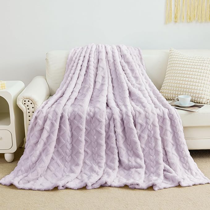 Aganear Fleece Throw Blanket for Couch Sofa 50"x60" Purple | Lightweight Fuzzy Throw,Warm Gift for Women,Christmas,Housewarming,Soft,Boho Design for Room Home Decor,All-Season Use