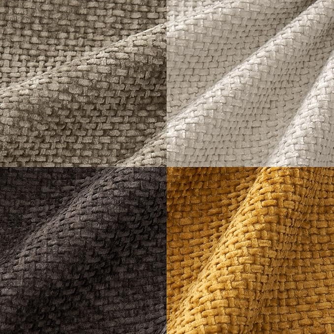MIULEE Decorative Chenille Fall Pillow Covers Gold Brown 16x16 Pack of 4 | Rustic Home Decor, Earth Tones Set, Couch Throw Pillows, Farmhouse Boho Cushion Covers for Sofa Bed Living Room