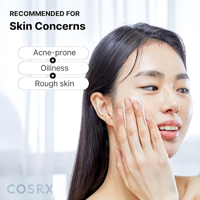 COSRX BHA Toner Pads, 70 Sheets, Exfoliating Pads for Dead Skin & Blackheads, Minimize Pores, Prevent Breakouts, Improve Skin Texture, Korean Skin Care