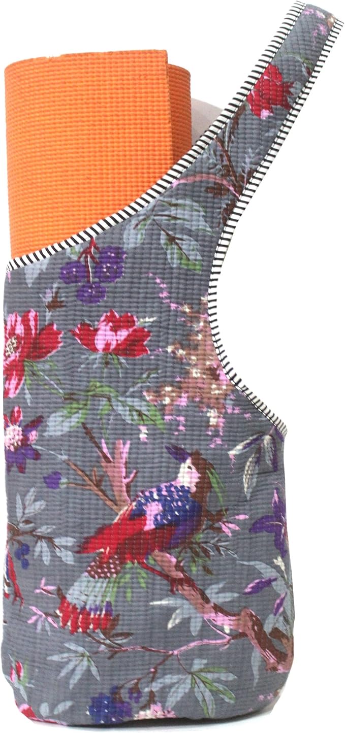 INDIAN CRAFT CASTLE Yoga Mat Bag | Tote Mat Bag | Sling Yoga Tote w/Large Side Pocket & Zipper Pocket | Yoga Mat Carrier Fits Most Size Mats