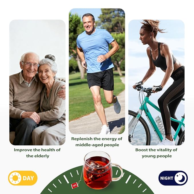 AISDWH Kidney Tea Formula Ginseng Six Treasure Tea, Traditional Chinese Herbal Ginseng Tea Bags, 9 Herb Blend - 120 Count - Kidney Cleanse Detox Repair - for Women & Men