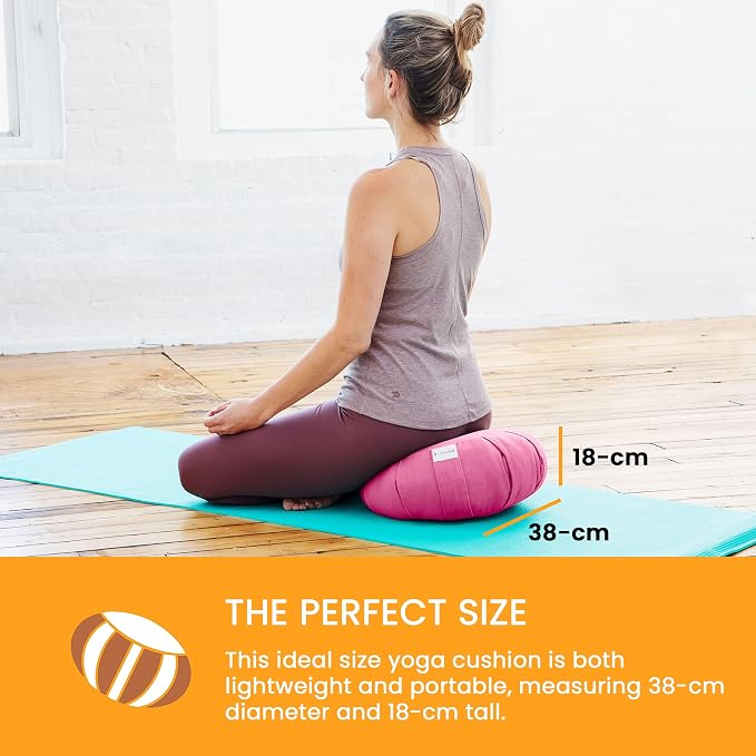 Meditation Cushion Sol Living Yoga Floor Pillow 100% Cotton Floor Cushion Removable Cover Firm Comfort Yoga Floor Cushion Seating for Adults Machine Washable Zafu Meditation Pillow Pouf Bolster Pillow