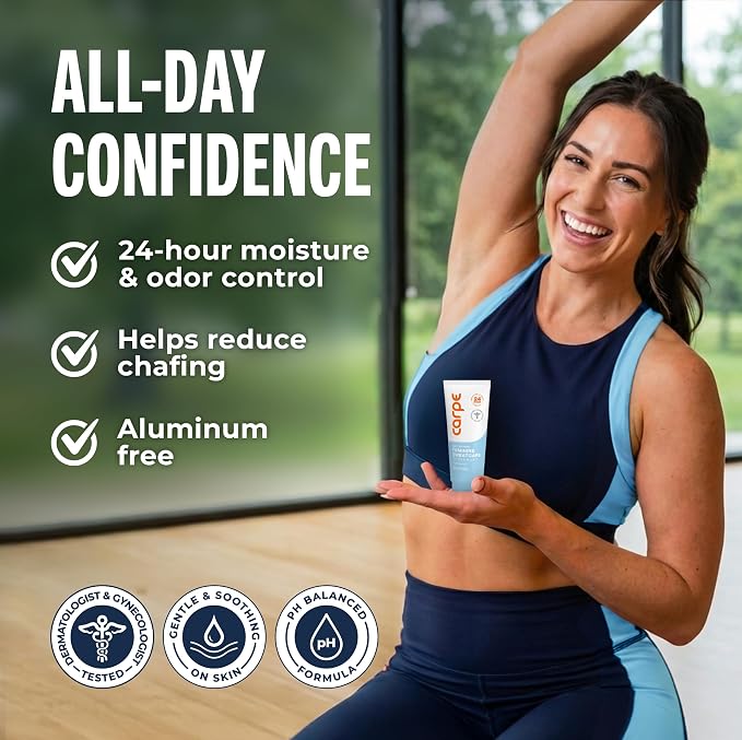 Carpe Feminine Sweatcare Intimate Deodorant - pH Balanced, 24Hr Moisture & Odor Control Whole Body Deodorant for Women - Gynecologist Tested & Safe for Private Parts - Pure Powder - 3oz