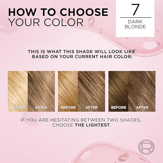 L'Oreal Paris Excellence Crème Permanent Hair Dye, Triple Care Hair Color with Hyaluronic Acid for 100% Gray Coverage, 7 Dark Blonde, 1 Kit (Pack of 2) (Packaging May Vary)