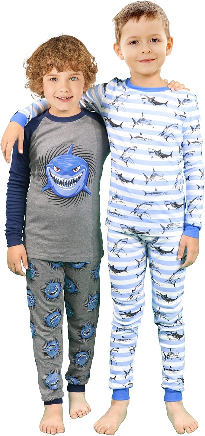 KikizYe Little Big Boys Girls Pajamas Set Kids PJs 100% Cotton Sleepwear