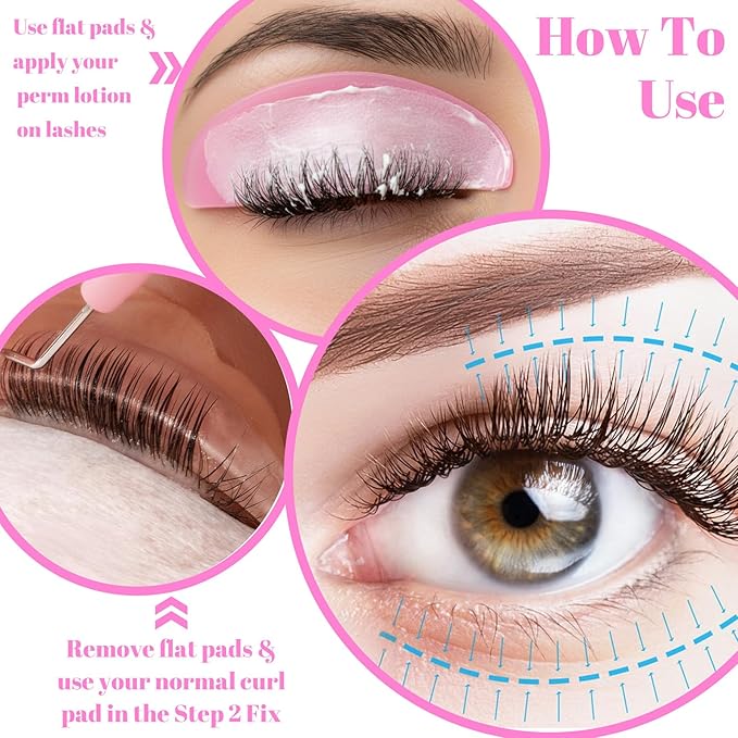6 Pcs Flat Lash Lift Shields Korean Lash Lift Pads Super Sticky For NO.1 Perm Soften Eyelashes Glueless Pads Lashes Lifting Shield For Salon Perming Lashes Thoroughly Ultra Thinner Pad