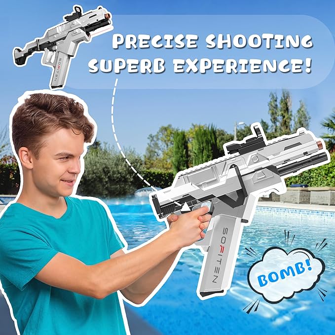 Automatic Gel Ball Blaster Sniper Rifle High Speed 200+ FPS Electric Gel Gun for Outdoor Shooting Game Summer Birthday Gifts Ages 14+