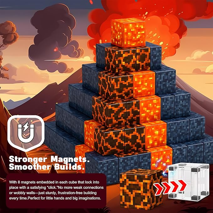 Magnetic Blocks Building Toys - Build Set, Magnet for Boys & Girls Ages 5-7, Buildable Game Elements Gifts Toys for 3+ Year Old Boys & Girls