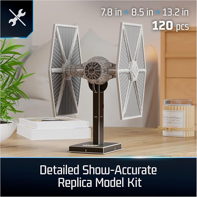 4D Build, Star Wars Imperial Tie Fighter 3D Model Kit, Star Wars Collectibles & Desk Decor, Adult Puzzle, Building Toys, 3D Puzzles for Adults & Teens, 120 Pieces, for Ages 12 & Up