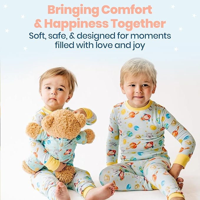 Zip N' Bear Soft Plush Teddy Bear Stuffed Animal with Planet Pals Pajamas - Zippy The Bear Cute Cuddly Plush Toy, Perfect Sensory Teddy for Kids, Toddlers - Adorable Gift & Bedtime Companion
