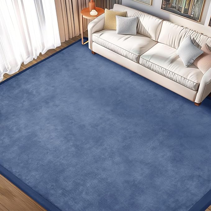 Baby Play Mat for Floor Nursery Rug Muscle Mat Area Rug Playroom Rug 79"x158" Playpen Mat Elastic Foam 1.3" Thick Crawling Mat for Babies,Toddlers, Infants, Kids,Sapphire Blue