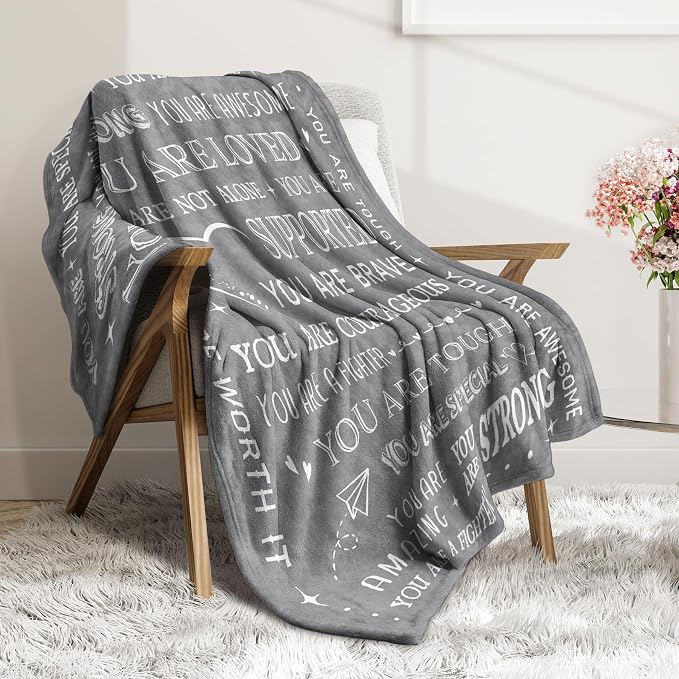 Gifts for Women Men- Get Well Soon Blanket | Sympathy Gifts for Him Her, Thinking of You Present, Inspirational Birthday Gift for Dad Friend Brother Son, 80'' x 60''