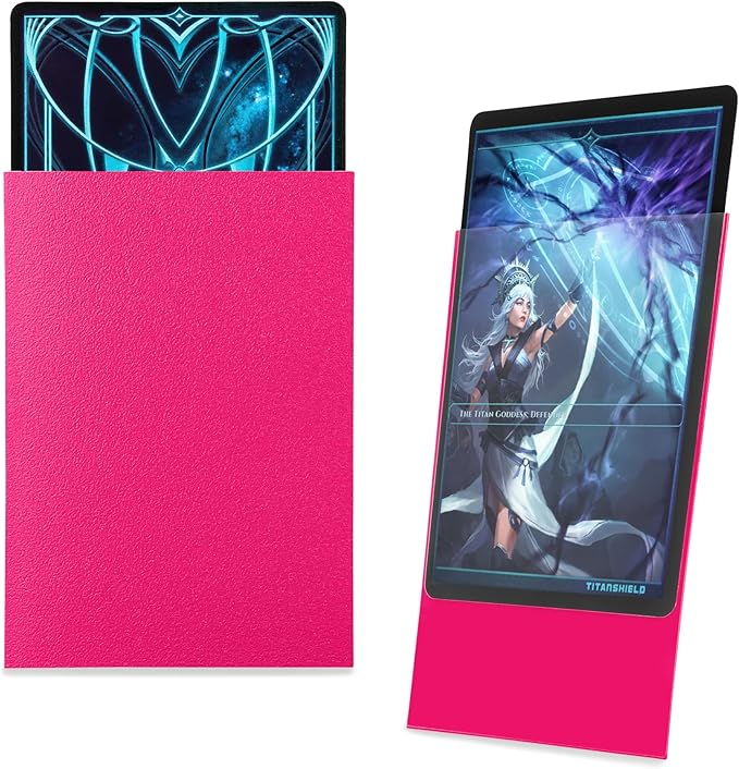TitanShield Premium Card Sleeves | Compatible with Pokemon, One Piece, Lorcana, Flesh & Blood, & Magic The Gathering MTG | (150 Sleeves - Standard) (1, Viva Magenta, Standard | 66x91mm)