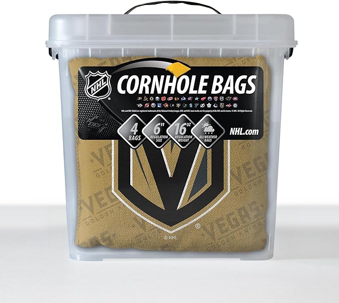 YouTheFan Officially-Licensed NHL Set of 4 Cornhole Bags - All Weather Regulation 6” x 6” Size - 16oz Weight - Designed in USA