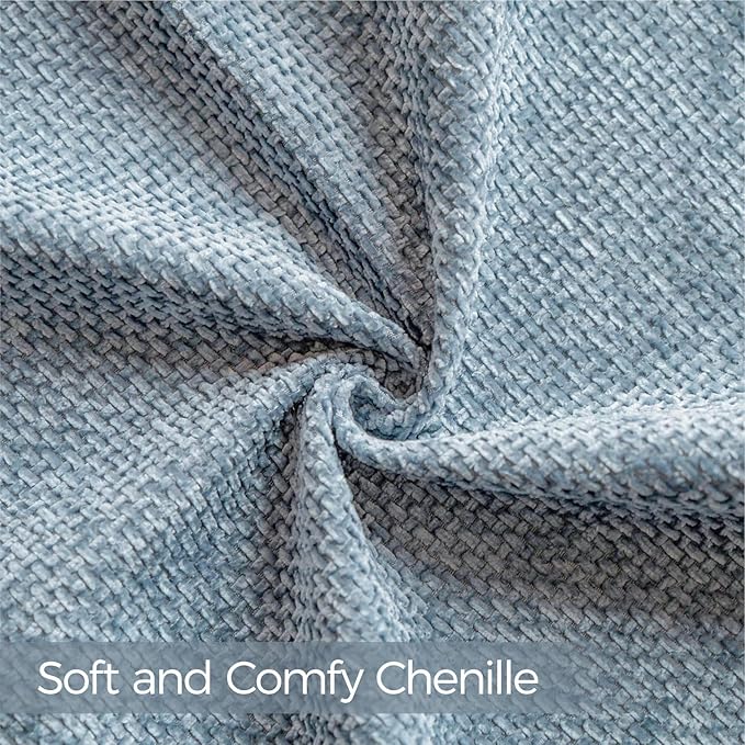 a moment Blue Chenille Throw Pillow Covers 24x24 Inch Pack of 2 Modern Decorative Throw Pillow Cases Farmhouse Cross Covers Modern Home Decor for Sofa Bedroom Living Room