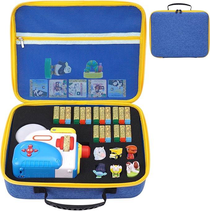 MGZNMTY Storage Case Compatible with Little Tikes Story Dream Machine Books for Kids, Storybook Projector Audio Play and Character Collection Toddler Toys Gifts Travel Box (Only Case) (Blue)