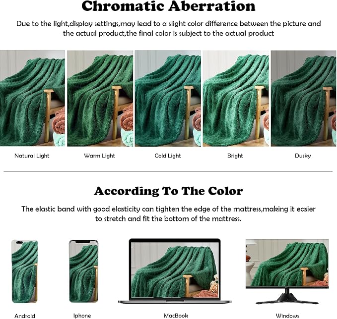 NEWCOSPLAY 3D Waffle Checkered Flannel Queen Blanket, Dark Green, 90"x90" | Super Soft Cute Lightweight Decorative Premium Silky Fleece Blanket for Couch Sofa Bed, Gift for Women Men, All Season Use