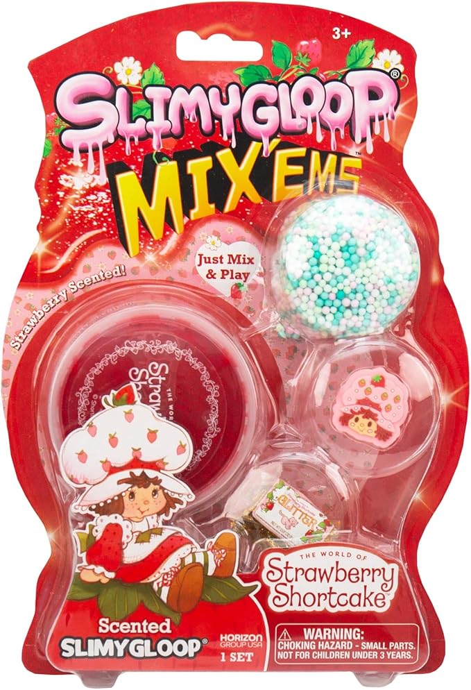 Strawberry Shortcake SLIMYGLOOP Mix'ems, Glitter Slime for Kids, Strawberry Shortcake Toy Accessories, Cute Things for Girls, Party Favors for Kids 8-12