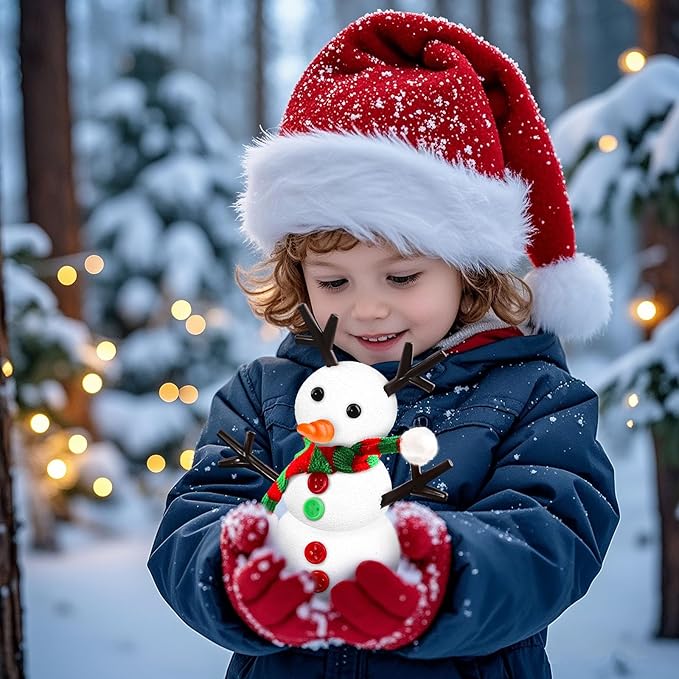 Shemira DIY Snowman Kit - Christmas Crafts for Kids, Modeling Air Dry Clay, DIY Christmas Ornaments, Party Favors & Stocking Stuffers