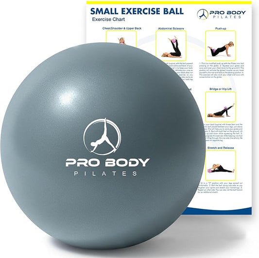 ProBody Pilates Ball 9 Inch - Small Exercise Ball for Stability, Barre, Core, Ab Workouts, Yoga, & Physical Therapy