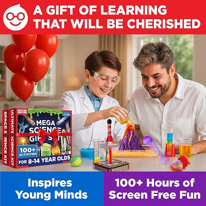 Doctor Jupiter Mega Science Gift Set | Set of ‘Ultimate Science Kit’, ‘Space Science Kit’ for Kids Ages 8-10-12-14 | Birthday Gift Ideas for Boys, Girls | STEM Learning & Educational Toys