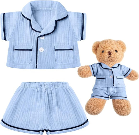 Hungdao Bear Clothes Pajamas Make Your Own Animals Outfits Fits Most 14 Inches Bear Accessories (Blue)