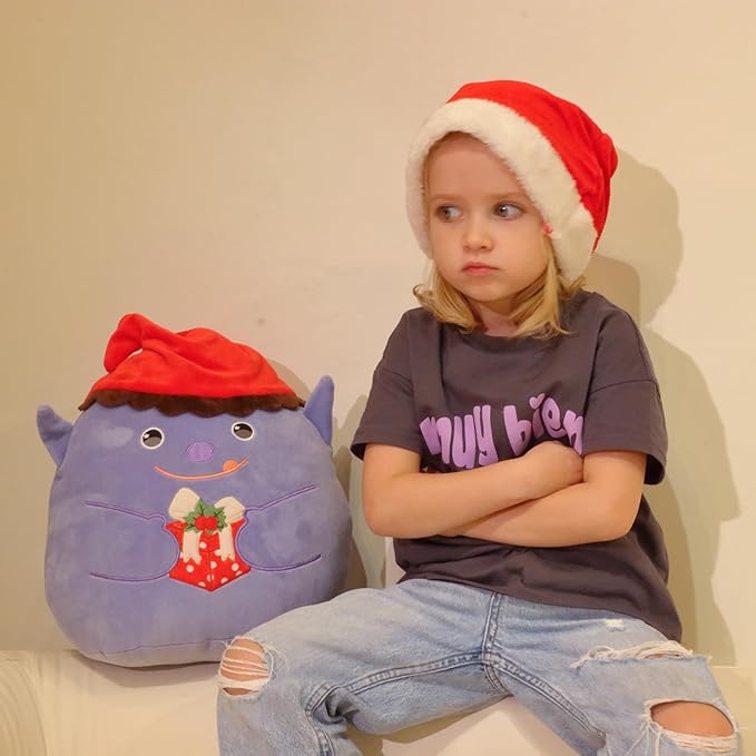 Hopearl Christmas Elf Plush Toy, Xmas Pillow Huggable Stuffed Animal, Smooth Plushies Pillow, Cute Festival Gifts for Kids Boys Girls, Soft Cute Comforting Companion, 13''