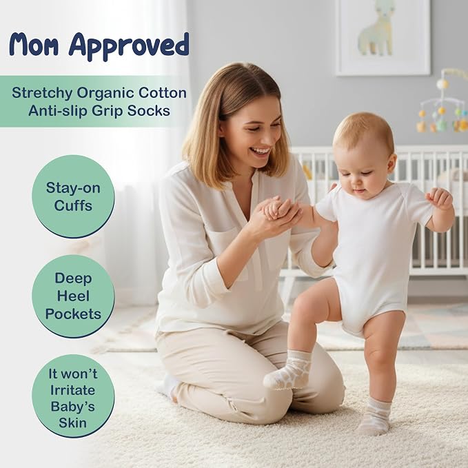 Mother's Choice Organic Cotton Baby Socks 6-12 Months - 12 pairs Soft and Cozy Baby Sock, Gentle Newborn Socks, Ideal Baby Gift, Infant Footwear for Everyday Comfort and Little Ones’ Feet