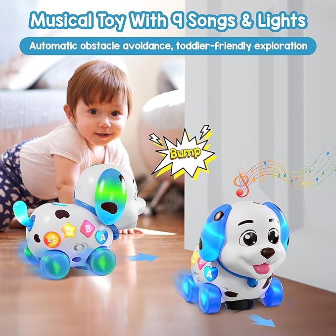 Musical Toys for 1 Year Old Boy Gifts, First 1st Birthday Girl Boy Gifts for 1 Year Old Boy Toy, Baby Toy 6-12-18 Months, Bilingual Learning Educational Puppy for 9 10 12 Months