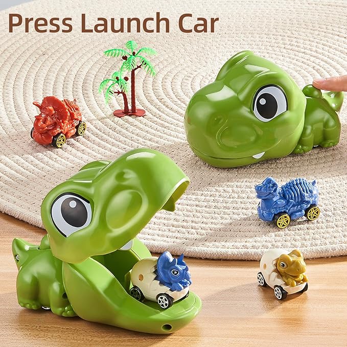 Dinosaur Toys for Kids Boys 3-5, 50 PCS Dinosaurs Toys Include ejection Dino, Press To Go Car and Realistic Dino, Dinosaur Toys Gifts For 3 4 5 Year Old Boys, Ideas 3 4 5 Year Old Birthday Gifts Boy