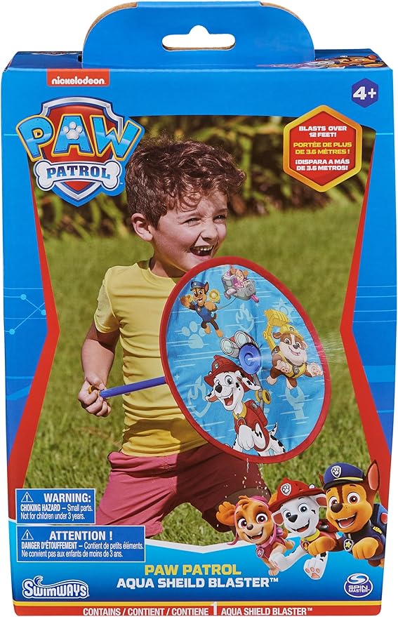 SwimWays Paw Patrol Aqua Shield Blaster, Swimming Pool Accessories & Kids Pool Toys, Paw Patrol Party Supplies & Water Toys for Kids Aged 4 & Up